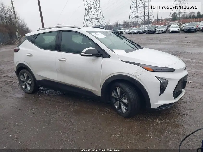 2022 Chevrolet Bolt Euv Fwd Lt VIN: 1G1FY6S07N4135696 Lot: 44538339