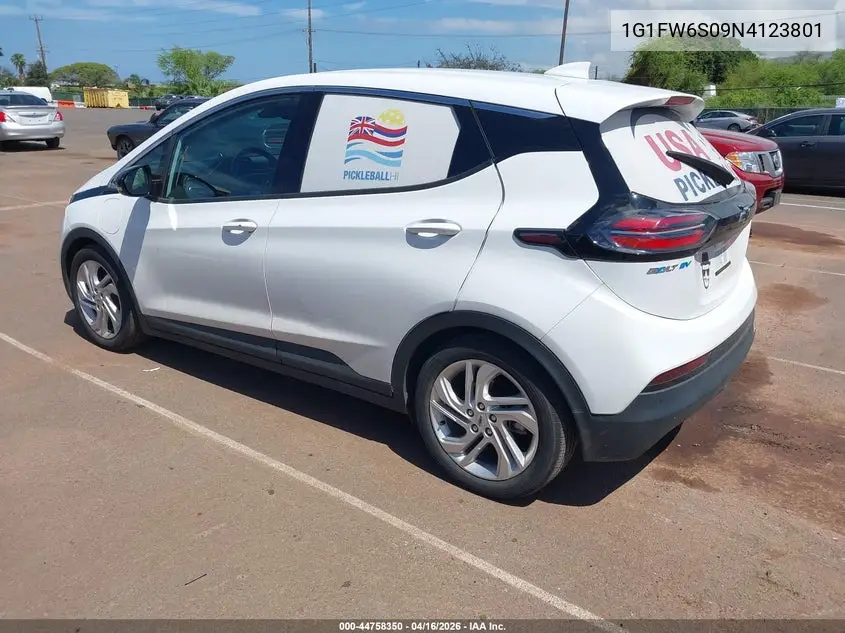 2022 Chevrolet Bolt Ev Fwd 1Lt VIN: 1G1FW6S09N4123801 Lot: 44758350