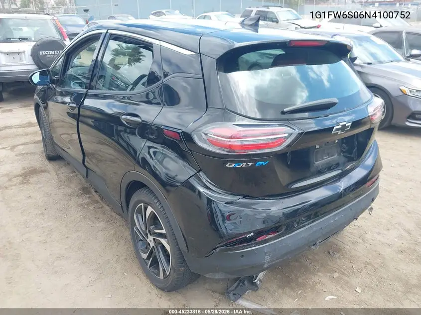 2022 Chevrolet Bolt Ev Fwd 1Lt VIN: 1G1FW6S06N4100752 Lot: 45233816