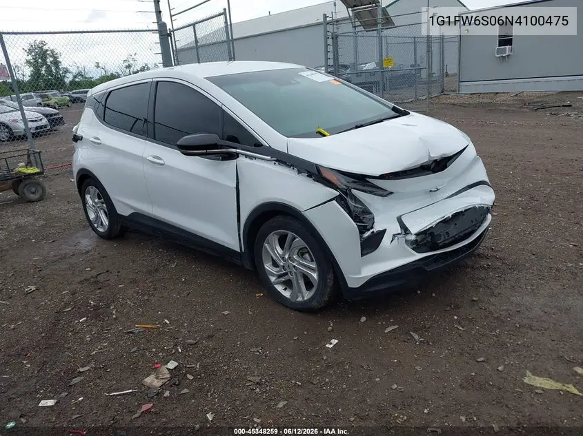 2022 Chevrolet Bolt Ev Fwd 1Lt VIN: 1G1FW6S06N4100475 Lot: 45348259