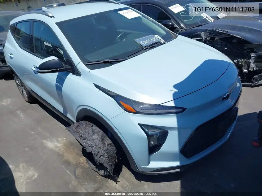 2022 Chevrolet Bolt Euv Fwd Lt VIN: 1G1FY6S01N4111703 Lot: 45449158