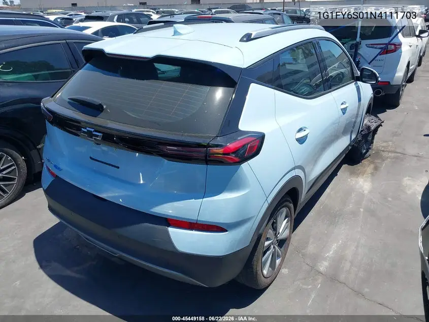 2022 Chevrolet Bolt Euv Fwd Lt VIN: 1G1FY6S01N4111703 Lot: 45449158
