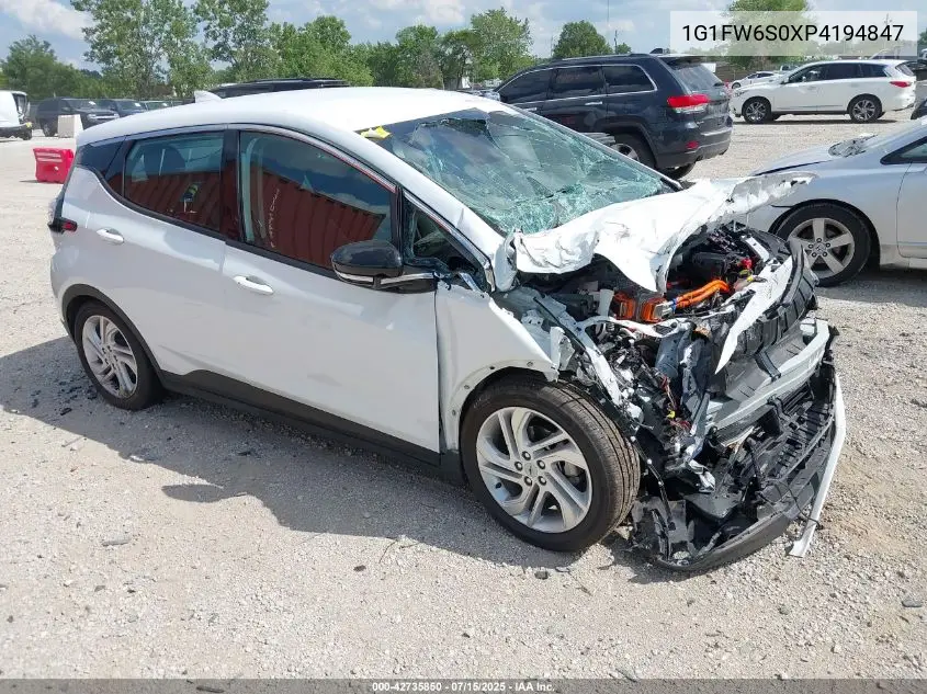 2023 Chevrolet Bolt Ev Fwd 1Lt VIN: 1G1FW6S0XP4194847 Lot: 42735850