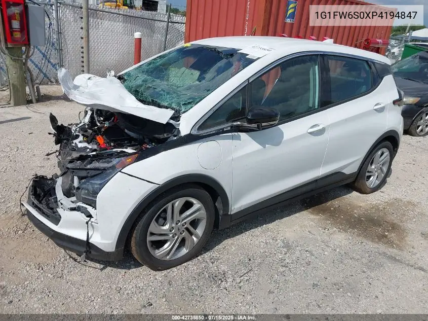 2023 Chevrolet Bolt Ev Fwd 1Lt VIN: 1G1FW6S0XP4194847 Lot: 42735850