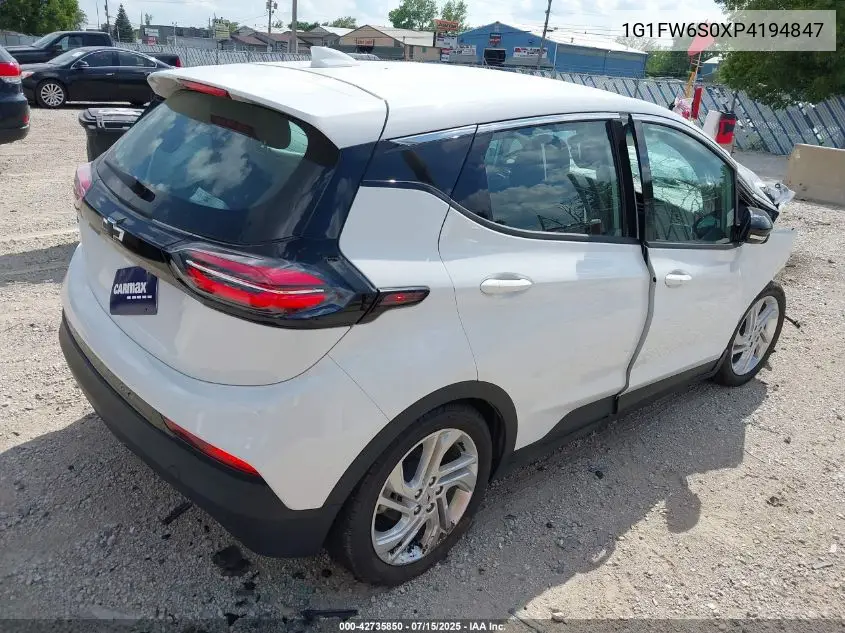 2023 Chevrolet Bolt Ev Fwd 1Lt VIN: 1G1FW6S0XP4194847 Lot: 42735850
