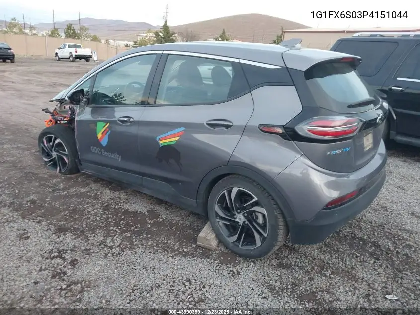 2023 Chevrolet Bolt Ev Fwd 2Lt VIN: 1G1FX6S03P4151044 Lot: 43990359