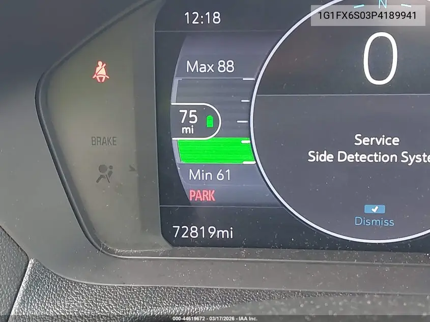 2023 Chevrolet Bolt Ev Fwd 2Lt VIN: 1G1FX6S03P4189941 Lot: 44619672