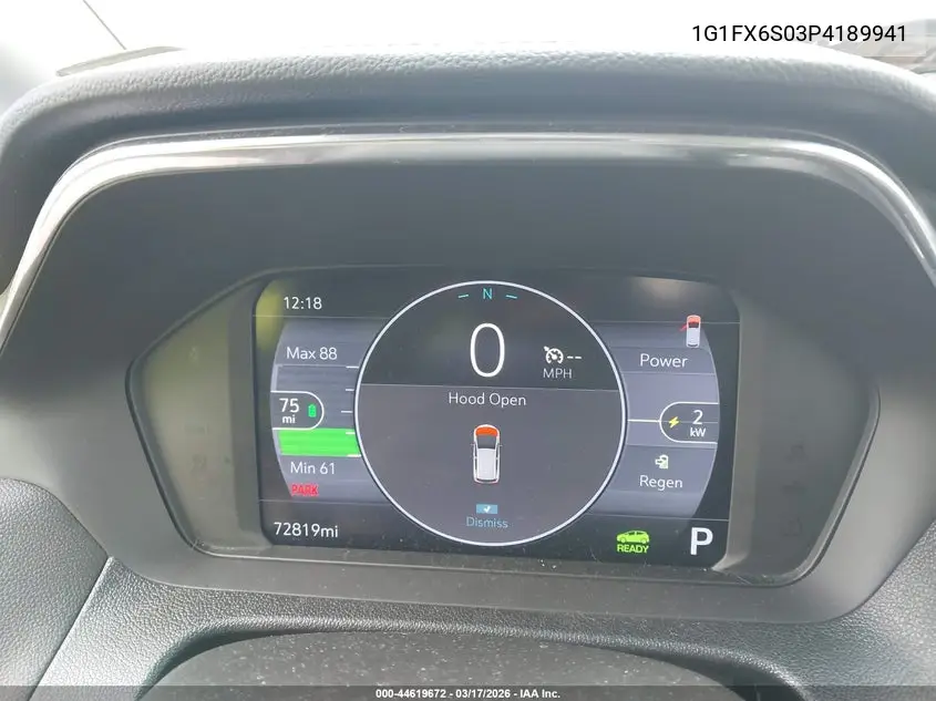 2023 Chevrolet Bolt Ev Fwd 2Lt VIN: 1G1FX6S03P4189941 Lot: 44619672