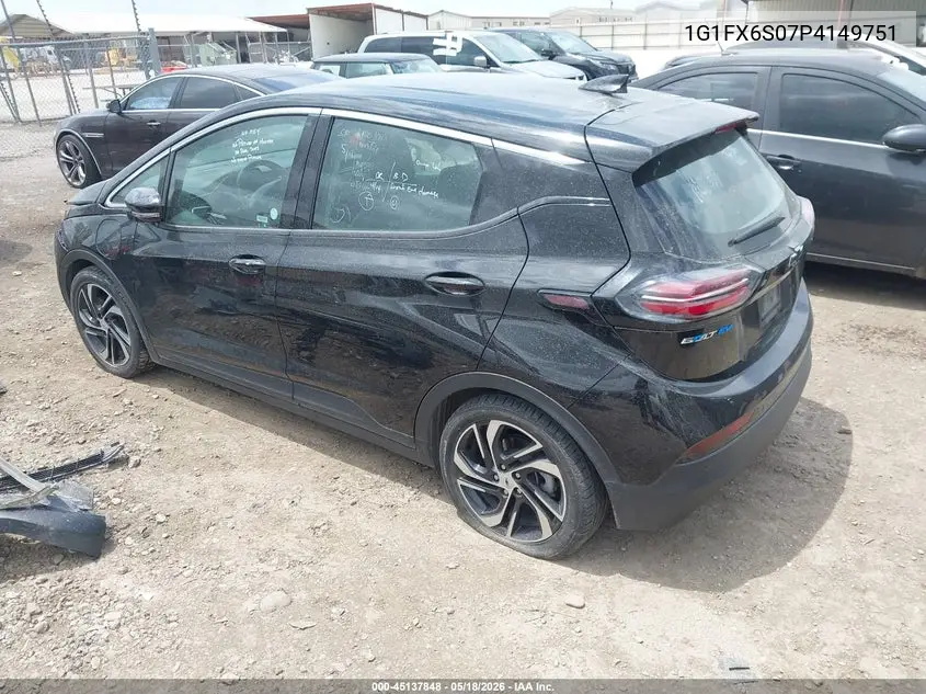 2023 Chevrolet Bolt Ev Fwd 2Lt VIN: 1G1FX6S07P4149751 Lot: 45137848