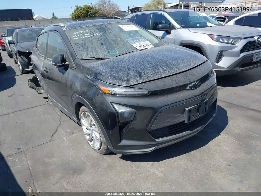2023 Chevrolet Bolt Euv Fwd Lt VIN: 1G1FY6S03P4151994 Lot: 45349323