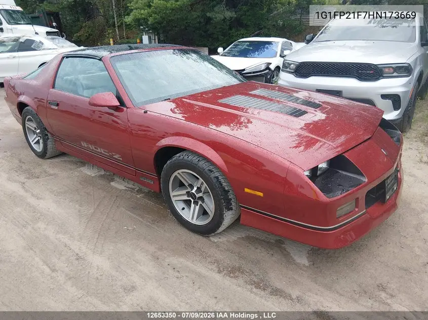 1987 Chevrolet Camaro VIN: 1G1FP21F7HN173669 Lot: 12653350