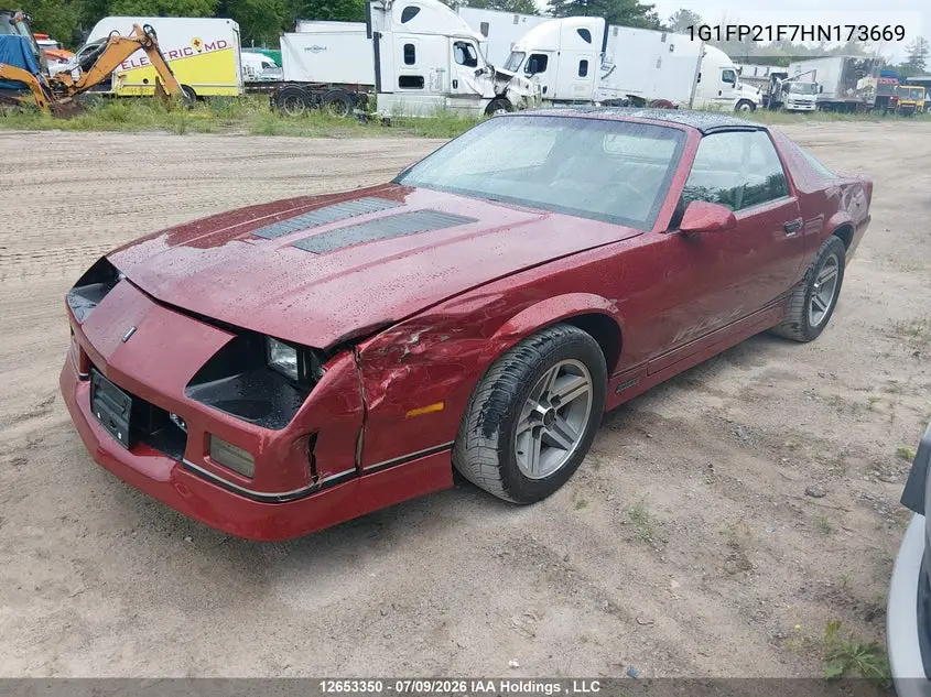 1987 Chevrolet Camaro VIN: 1G1FP21F7HN173669 Lot: 12653350