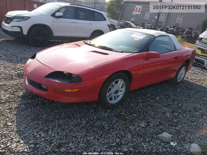 1996 Chevrolet Camaro Rs VIN: 2G1FP32K0T2151552 Lot: 45630040