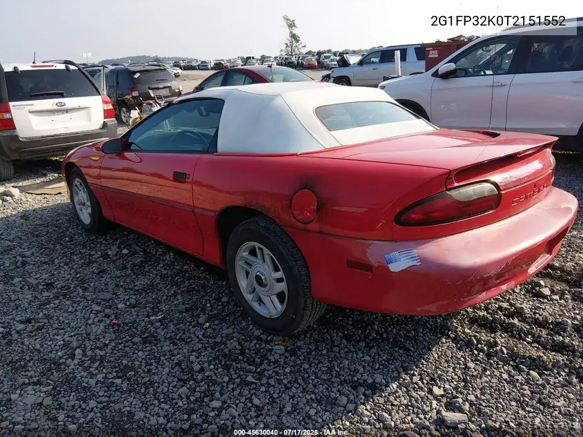 1996 Chevrolet Camaro Rs VIN: 2G1FP32K0T2151552 Lot: 45630040