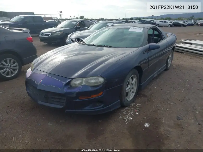 1998 Chevrolet Camaro VIN: 2G1FP22K1W2113150 Lot: 45688864
