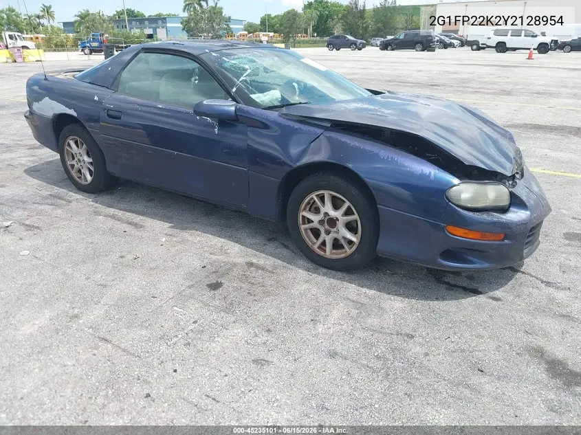 2000 Chevrolet Camaro VIN: 2G1FP22K2Y2128954 Lot: 45235101