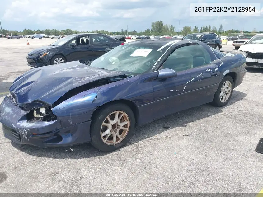 2000 Chevrolet Camaro VIN: 2G1FP22K2Y2128954 Lot: 45235101