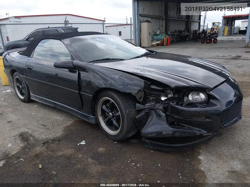 2000 Chevrolet Camaro Z28 VIN: 2G1FP32G4Y2158491 Lot: 45406699