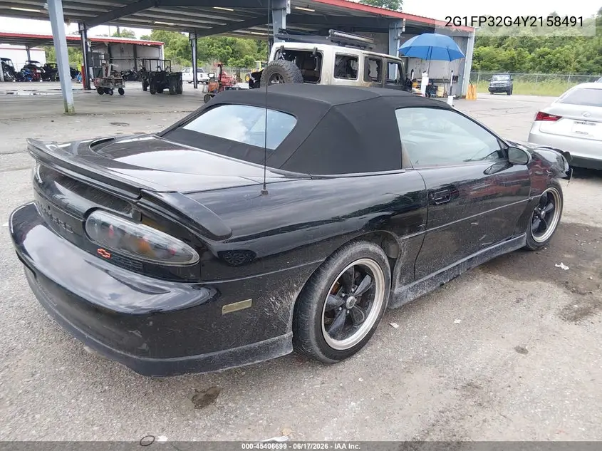 2000 Chevrolet Camaro Z28 VIN: 2G1FP32G4Y2158491 Lot: 45406699