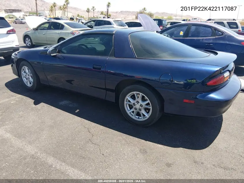 2002 Chevrolet Camaro VIN: 2G1FP22K422117087 Lot: 45259388