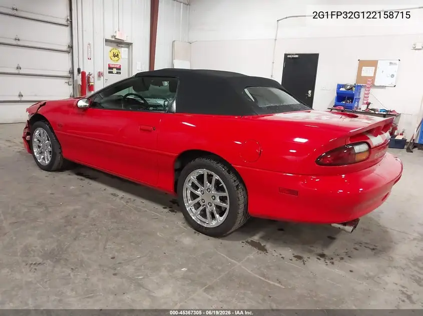 2002 Chevrolet Camaro Z28 VIN: 2G1FP32G122158715 Lot: 45367305