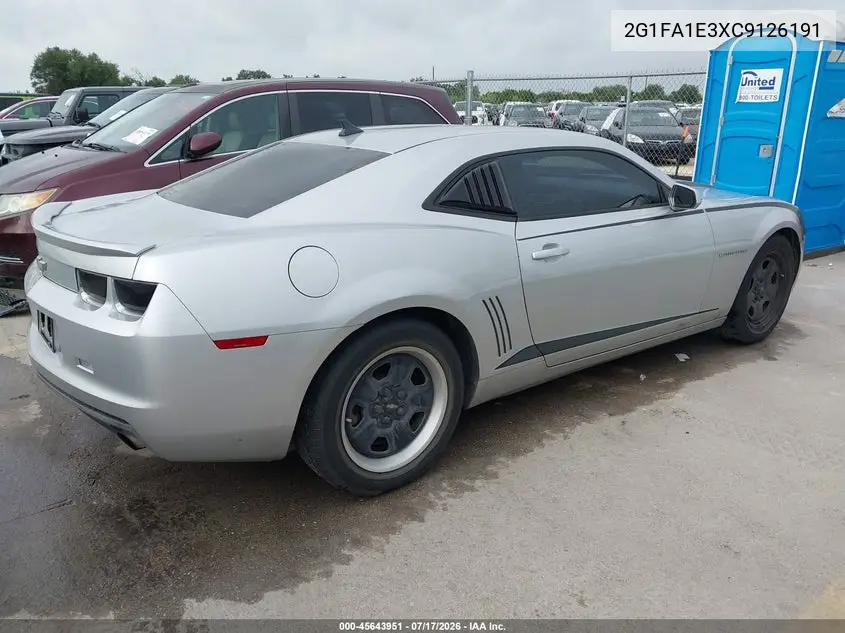2012 Chevrolet Camaro 2Ls VIN: 2G1FA1E3XC9126191 Lot: 45643951