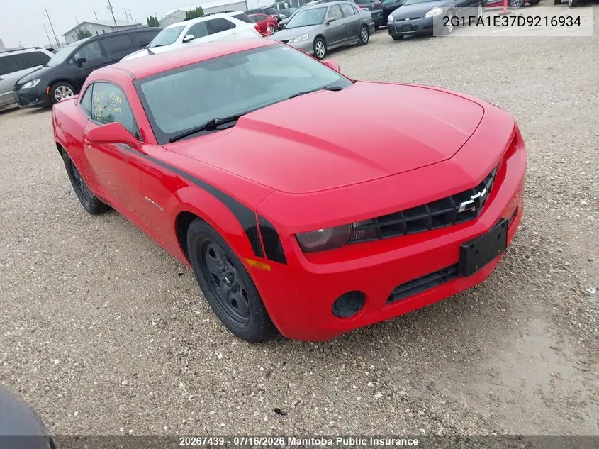 2013 Chevrolet Camaro Ls VIN: 2G1FA1E37D9216934 Lot: 20267439