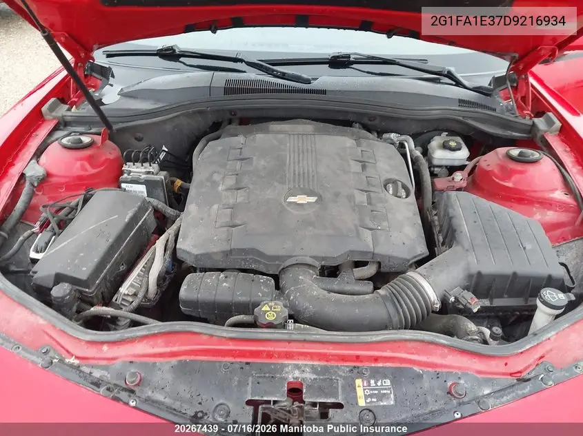 2013 Chevrolet Camaro Ls VIN: 2G1FA1E37D9216934 Lot: 20267439