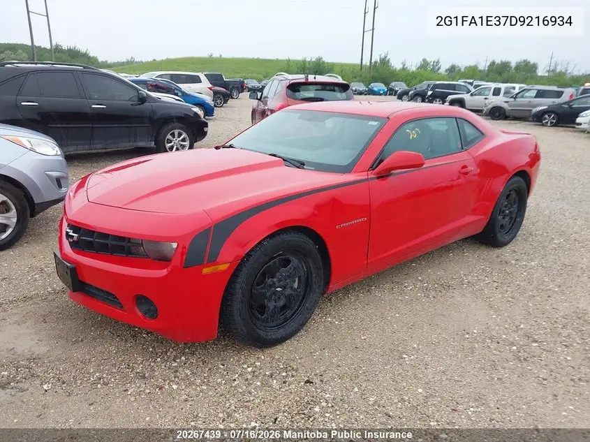 2013 Chevrolet Camaro Ls VIN: 2G1FA1E37D9216934 Lot: 20267439