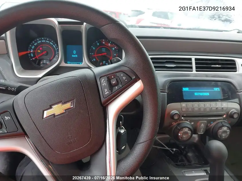 2013 Chevrolet Camaro Ls VIN: 2G1FA1E37D9216934 Lot: 20267439
