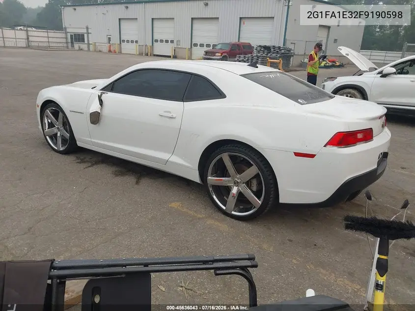 2015 Chevrolet Camaro 1Ls VIN: 2G1FA1E32F9190598 Lot: 45636043