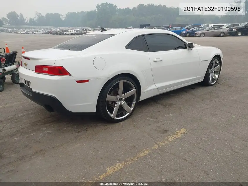 2015 Chevrolet Camaro 1Ls VIN: 2G1FA1E32F9190598 Lot: 45636043