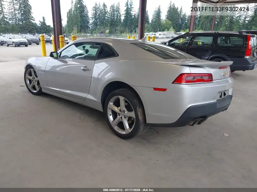 2015 Chevrolet Camaro 2Lt VIN: 2G1FF1E33F9302424 Lot: 45662512