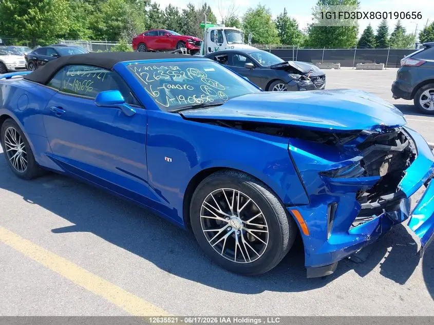 2016 Chevrolet Camaro 2Lt VIN: 1G1FD3DX8G0190656 Lot: 12635521X