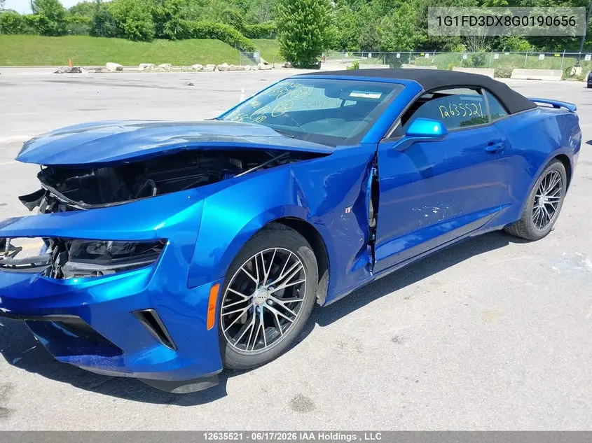 2016 Chevrolet Camaro 2Lt VIN: 1G1FD3DX8G0190656 Lot: 12635521X