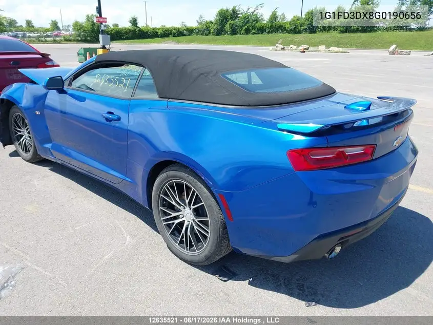 2016 Chevrolet Camaro 2Lt VIN: 1G1FD3DX8G0190656 Lot: 12635521X