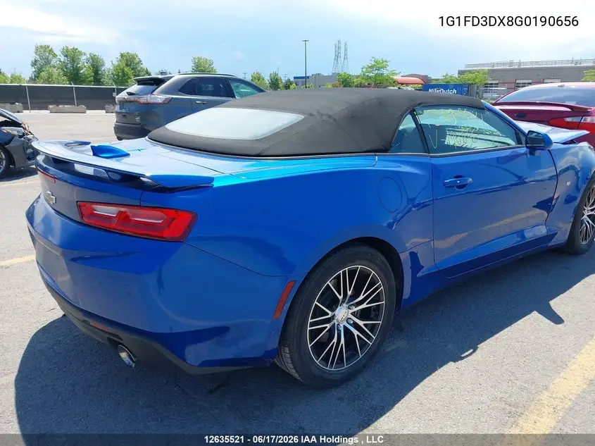 2016 Chevrolet Camaro 2Lt VIN: 1G1FD3DX8G0190656 Lot: 12635521X