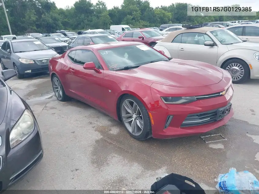 2016 Chevrolet Camaro 1Lt VIN: 1G1FB1RS7G0129385 Lot: 45630113