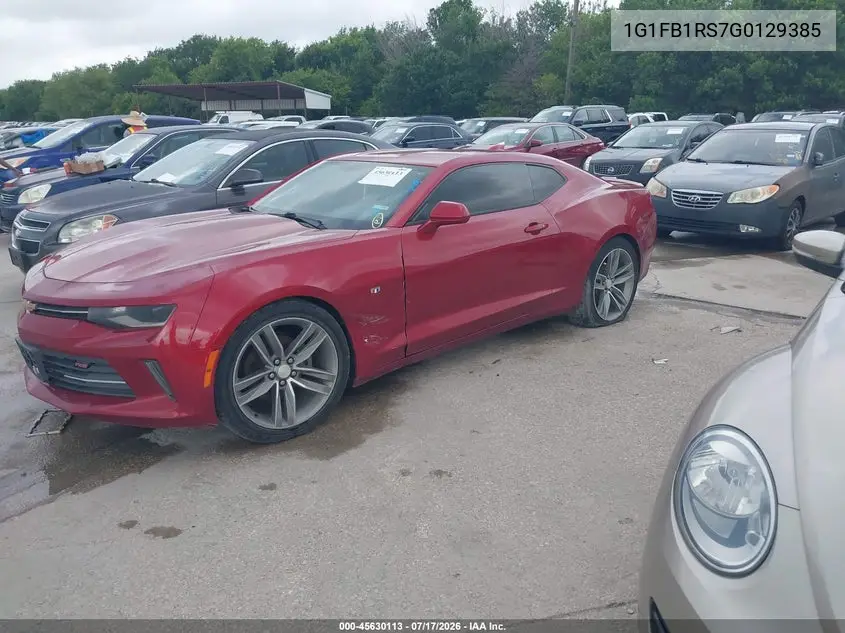 2016 Chevrolet Camaro 1Lt VIN: 1G1FB1RS7G0129385 Lot: 45630113