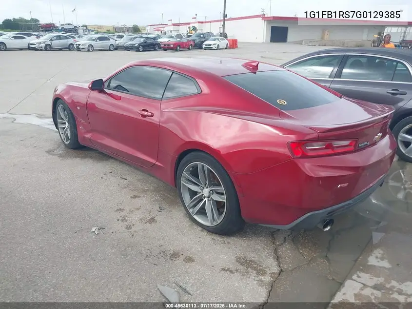 2016 Chevrolet Camaro 1Lt VIN: 1G1FB1RS7G0129385 Lot: 45630113