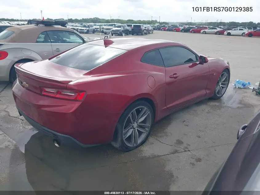 2016 Chevrolet Camaro 1Lt VIN: 1G1FB1RS7G0129385 Lot: 45630113