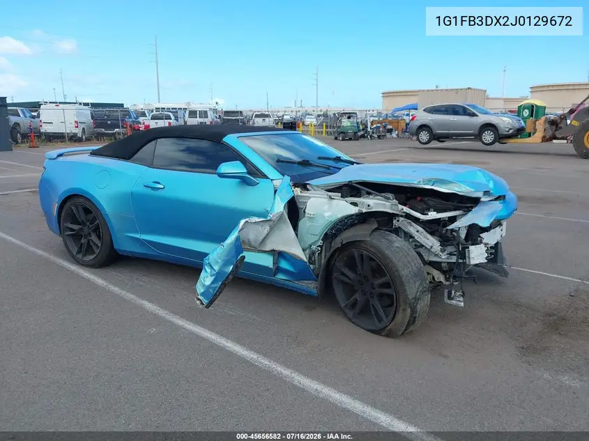 2018 Chevrolet Camaro 1Lt VIN: 1G1FB3DX2J0129672 Lot: 45656582