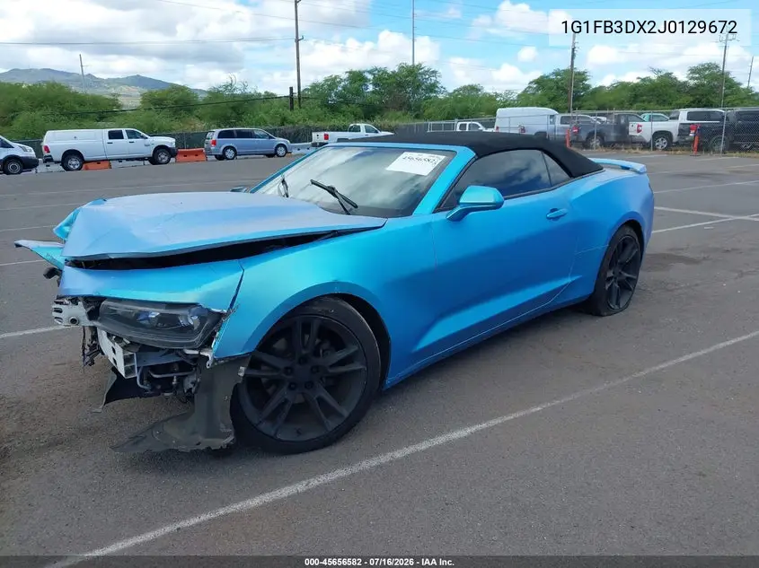 2018 Chevrolet Camaro 1Lt VIN: 1G1FB3DX2J0129672 Lot: 45656582