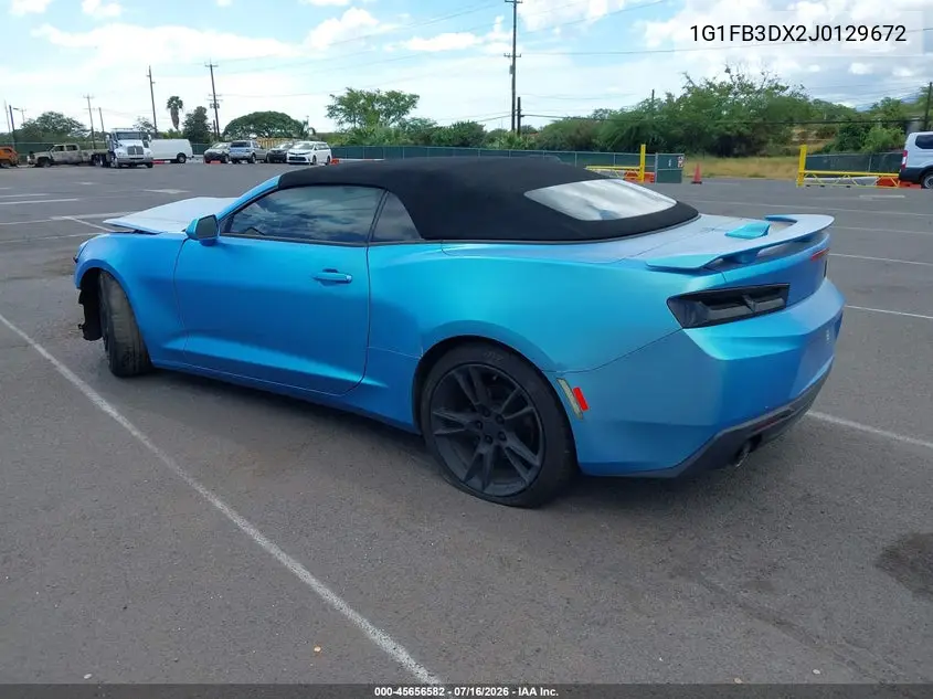2018 Chevrolet Camaro 1Lt VIN: 1G1FB3DX2J0129672 Lot: 45656582