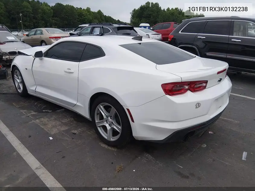 2019 Chevrolet Camaro 1Lt VIN: 1G1FB1RX3K0132238 Lot: 45602569