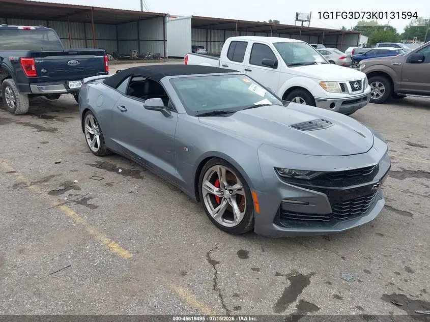 2019 Chevrolet Camaro 2Ss VIN: 1G1FG3D73K0131594 Lot: 45619495