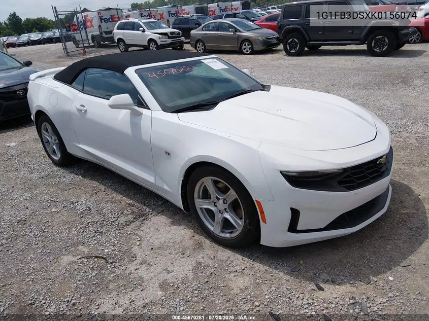 2019 Chevrolet Camaro 1Lt VIN: 1G1FB3DSXK0156074 Lot: 45670281
