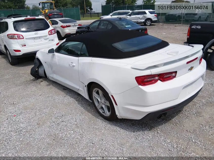 2019 Chevrolet Camaro 1Lt VIN: 1G1FB3DSXK0156074 Lot: 45670281