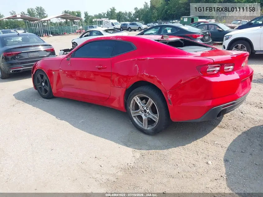 2020 Chevrolet Camaro Rwd 1Lt VIN: 1G1FB1RX8L0111158 Lot: 45641623