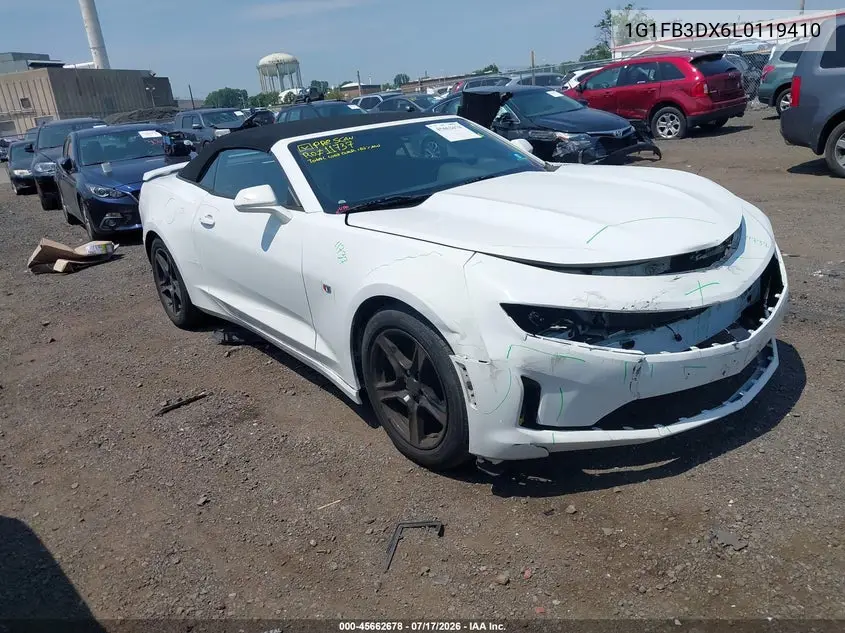 2020 Chevrolet Camaro Rwd 1Lt VIN: 1G1FB3DX6L0119410 Lot: 45662678